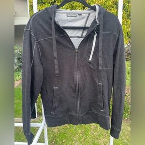 Eddie Bauer Men’s Black Zip-Up Hooded Sweater Jacket